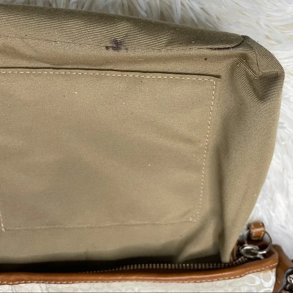 Coach Handbag Shoulder Signature Mini Duffle Ivory leather Brown purse. - Picture 10 of 17
